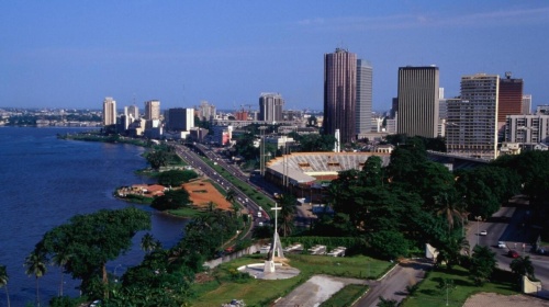 Vue aérienne d'une commune de Côte d'Ivoire