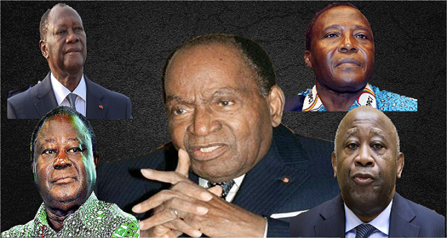 Houphouët, Bédié, Gbagbo, Guéï, Ouattara