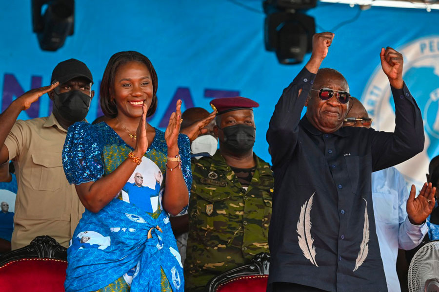 Laurent Gbagbo et sa femme Nady Bamba