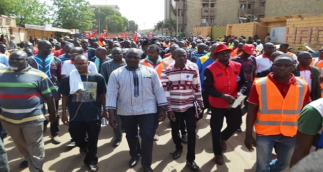 marche des travailleurs au Burkina Faso